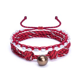 Resim Bubble Pearl Anklet Sets - Red 