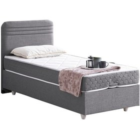 Resim Mila Tek Kişilik Baza Başlık Orthosoft Yatak Seti - Gri 90x200 