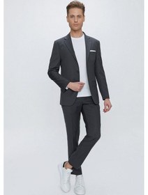 Resim Efor Slim Fit Klasik Mono Yaka Klasik Antrasit Takım Elbise Tk 2021 Antrasit 