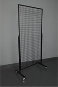 Resim RafBurada Tekerlekli Sık Telli Tel Raf - Tel Pano Stand, Duvar Askılığı 60x150 Cm 
