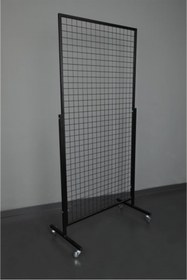 Resim RafBurada Tekerlekli Sık Telli Tel Raf - Tel Pano Stand, Duvar Askılığı 60x150 Cm 