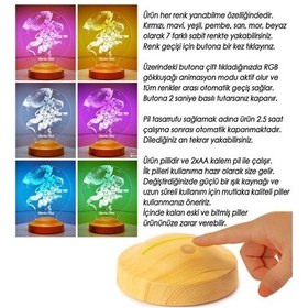 Resim Astronot Kozmonot Uzay Kişiye Özel 3D Led Lamba 