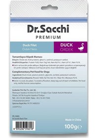 Resim Dr.sacchi Premium Ördekli Fileto Tahılsız Köpek Ödülü 100 Gr 109-30001.01 