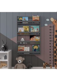 Resim Çocuk Odası Raf / Kitaplık Çr-01 Antrasit 