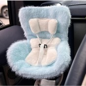 Resim Globalbloom Mavi Çizgili Ayarlanabilir Peluş Araç İçi Dekorasyon Oyuncak Koltuk 