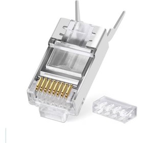 Resim 10 Adet Cat7 Konnektör Rj45 Cat 7 Jak 2 Parça Metal Korumalı 