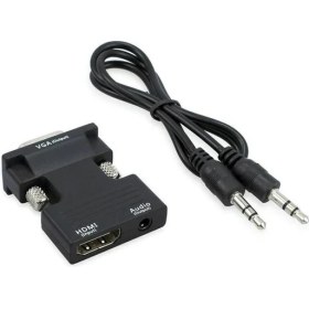 Resim Alfais 4499 Ses Destekli HDMI To VGA Monitör Çevirici Dönüştürücü Adaptör 