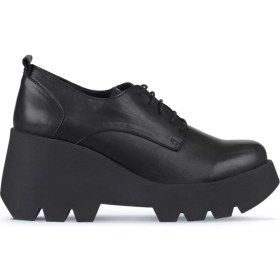 Resim Bueno Shoes Siyah Deri Kadın Dolgu Topuklu Ayakkabı 01WZ8400 01WZ8400 