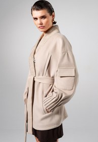 Resim Valmenti Kadın Tekstil Bej Kaban VLM6142 - XL 