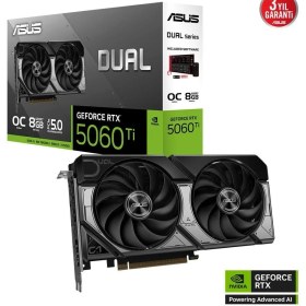 Resim Asus DUAL-RTX5060TI-O8G RTX5060TI 8gb Ddr7 128BIT 3xdp/1xhdmı 