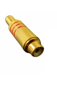 Resim ATAELEKTRONİK 1 Adet Rca Fiş Dişi Metal Kırmızı Çizgili Lehim Tipi Gold Audio Video Tos Fiş Konnektör Jak Jack 