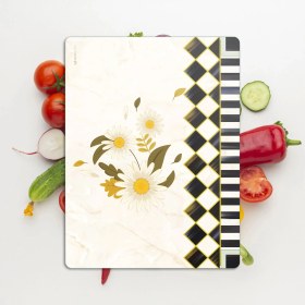 Resim Decovetro Cam Kesme Tahtası ve Sunumluk Mackenzie Vintage Papatya 30X40 cm 