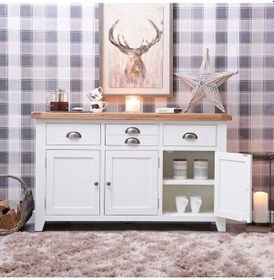 Resim Evim Hizmet Bandy Beyaz 3 Kapaklı Konsol 