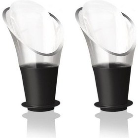 Resim Vacu Vin Şarap Dökücü Kristal Siyah 2 Parça Çok Renkli 