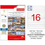Resim Tanex Tw-2163 210X16.38MMx100Ad. Lazer Yazıcı Etiketi 