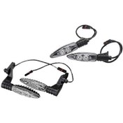 Resim Bmw R1200gs, S1000rr, F800gs Motosikletleri İçin E-mark Sertifikalı Su Geçirmez Led Dönüş Sinyal Lambaları Ön Siyah 