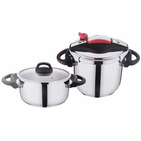 Resim Falez Twist Cook Düdüklü Tencere Seti 4+7 L Siyah Kırmızı Siyah 