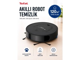 Resim Tefal Lazer Haritalamalı Ultra Ince Akıllı Robot Süpürge 60 Db Ekstra Sessiz Çalışma Özellikli 2700 Pa Emiş Gücüne Sahip Paspaslı Otomatik Ev Asistanı 