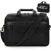 Resim Erkekler için Lubardy 40.64 cm Vintage Laptop Çantası - Çok Bölmeli Ayarlanabilir Crossbody Messenger Evrak Çantası, Retro Sokak Stili İş, İş Seyahati & Kolej İçin, Siyah, Bilgisayar Çantası, Ofis Gereçleri, Şık Tasarım, Güvenli Kapama, Ofis Çalışanları 
