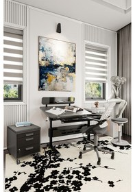 Resim Creo Mobili Yükseklik Ve Eğim Ayarlı, Vega Premium Bilgisayar Ve Çalışma Masası Takımı Antrasit Gri 