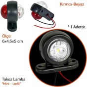 Resim ŞüsCarOto Tas Mini Takoz Lamba Ledli Kamyon Römork Dorse Lambası 12v-24v Kırmızı-beyaz 