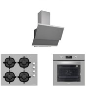 Resim Silverline Gri Cam Ankastre Set (3420 Classy 60+cs5343s01+bo6502s02) 