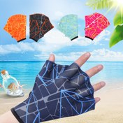 Resim 1 Çift Renkli Unisex Kurbağa Tip Yüzme Paletleri Yüzme El Paletleri Parmak Ağırlı Eldivenler Yüzme ve Sörf için Yarım Kesim Tasarımlı S/M/L Yetişkin Su Sporları Yüzme El Paletleri Eldivenleri 