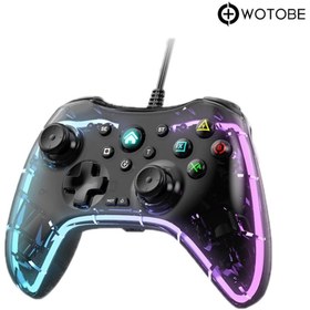 Resim WOTOBE Işıklı Pc Android Telefon Tablet Ps4 Switch Uyumlu Kablolu Gamepad 
