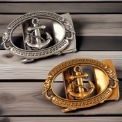 Resim 1 adet/2 Adeti Erkek Alaşımlı Çelik Otomatiki Tokalıl Retro Kemer tokası, İskele Şeklinde Gemi Dümeni Tema, şık iş ile günlük çizgili kemeri tamamlayan aksesuar, yedeks toka kolektiyonu 