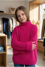 Resim Minimoda Kids Kız Çocuk Balıkçı Yaka kazak 