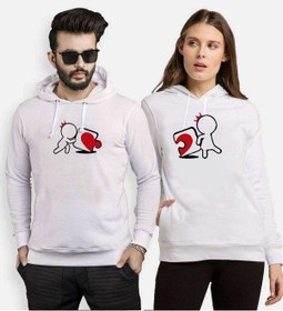 Resim Tshirthane Puzzle Heart Sevgili Kombinleri Kapüşonlu Kombini (528222398) 