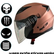 Resim NCR Jet Çenesiz Rose Gold Kask (ECE BELGELİ) 