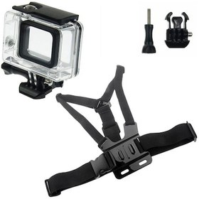 Resim Gopro Hero 7 Silver Su Geçirmez Kılıf 4 Parça Göğüs Kemeri Seti 