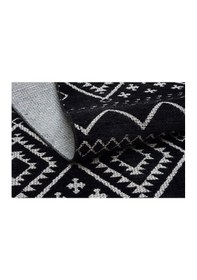 Resim Decoser Halı Garden Serisi 13-siyah Etnik İskandinav Desenli Koridor Salon Oturma Odası Kilim Halısı Siyah 