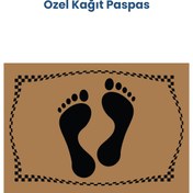 Resim BALKAN AMBALAJ Yıkanabilir Kahverengi Kalın Kağıt Suya Dayanıklı Ayak Izi Yatay Oto Paspas Kağıdı 200 Adet 35x50cm 