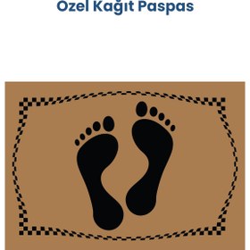Resim BALKAN AMBALAJ Yıkanabilir Kahverengi Kalın Kağıt Suya Dayanıklı Ayak Izi Yatay Oto Paspas Kağıdı 200 Adet 35x50cm 