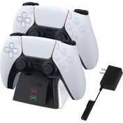 Resim Aırstorr Gelişmiş Playstation 5 Dualsense kontrol cihazları için LED göstergeli hızlı şarj istasyonu 