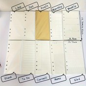 Resim A6 45 Sayfa Dolum Kağıtları, 6 Delikli Bağlayıcı Defter İç Kağıdı, Haftalık/Aylık/Boş Planlayıcı Günlük Not Defteri Parçaları 