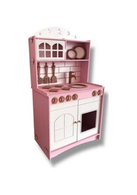 Resim Pembe Boyalı Mutfak Montessori Oyuncak Set Ekonomik Seri 