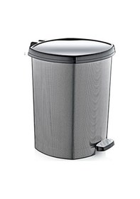Resim Metalize Desenli 5 Lt Dekoratif Çöp Kovası Mutfak Çöp Kovası 