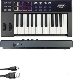 Resim Midex Midi-25 Pro Midi Klavye 25 Tuşlu 8 Pad Midi Keyboard 