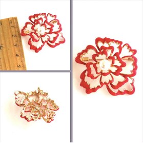 Resim Omeniv Vintage Retro Stil Floral Çiçek Broş İğne Mine Kaplı 