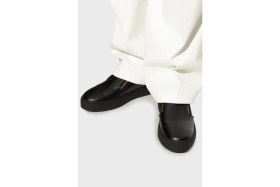 Resim Giuseppe Zanotti Deri Logolu Kalın Tabanlı Sneaker Ayakkabı Erkek Ayakkabı RU50007 