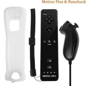 Resim Kepang 11-60-230-NINTENDO Wii/wii U Joystick 2 In 1 Denetleyici Seti Kablosuz Uzaktan Gamepad Motion Plus Silikon Kılıf Ile Video Oyunu (Yurt Dışından) 