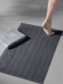 Resim Taffeta X Bathmat Space - 2 Adet 50x75 cm Ayak Havlusu - Antrasit - Açık gri 