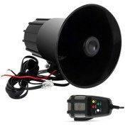 Resim 12V 100W 7 Ses Loud Oto Araba Uyarı Alarmı Polis Yangın Megafon 