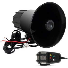 Resim 12V 100W 7 Ses Loud Oto Araba Uyarı Alarmı Polis Yangın Megafon 