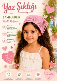 Resim vanillasoft Vanilla El Örgüsü Kız Çoçuk Yazlık bambu iplik Bandana 