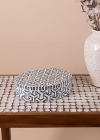 Resim [marka] Sedef Yuvarlak Kutu 30x23x8 cm TLC0090 
