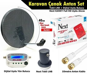 Resim Antenci 40 CM Delikli Karavan Çanak Anten Seti - Next HD Uydu Alıcısı - Dijital Uydu Bulucu 